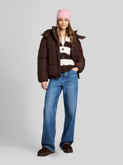 Tom Tailor Denim kardigan o kroju regular fit z dekoltem w serek Beżowy 1