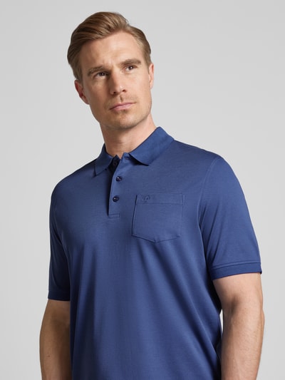 bugatti Regular Fit Poloshirt mit Brusttasche Marine Melange 3