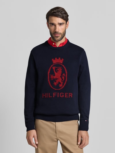 Tommy Hilfiger Regular Fit Strickpullover aus reiner Baumwolle Marine 4