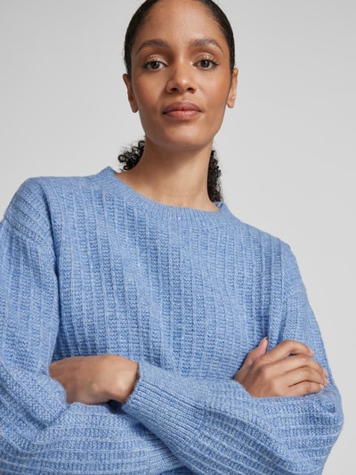 Tom Tailor Loose Fit Strickpullover mit Paillettenbesatz Hellblau 3