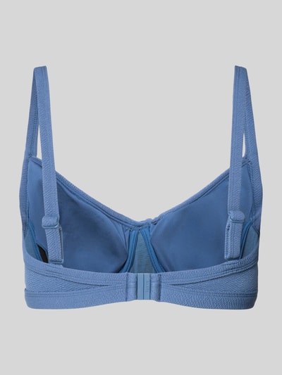 Produktfoto, High Support Bikini-Oberteil mit V-Ausschnitt Modell 'Saltoty' von Barts, mieszanka materiałów z dodatkiem streczu, regulowane cienkie ramiączka, zapięcie na haftkę, niebieski, gładka tekstura