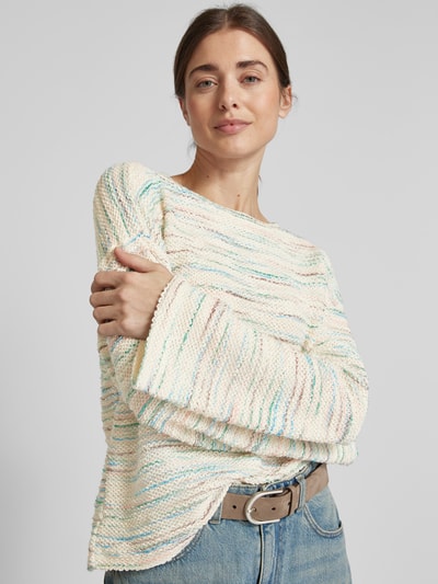 Jake*s Casual Strickpullover mit Rundhalsausschnitt Ecru 3