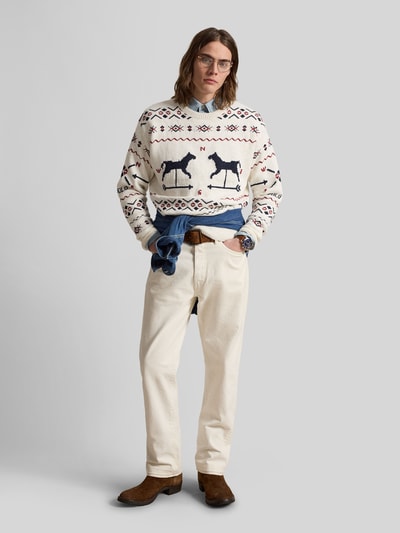 Polo Ralph Lauren Sweter z dzianiny o kroju regular fit z mieszanki bawełny, lnu i kaszmiru Złamany biały 1