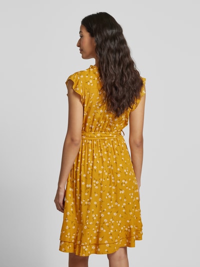 Apricot Knielange jurk met V-hals Donkergeel - 5