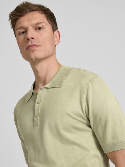 Casual Friday Slim Fit Poloshirt mit gerippten Abschlüssen Modell 'KARLO' Lind 3