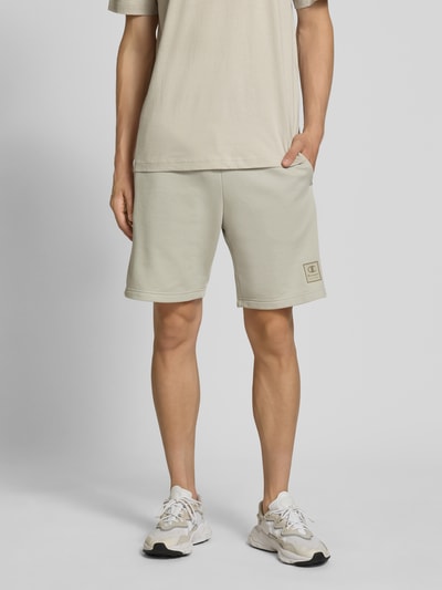 CHAMPION Sweatshorts mit Logo-Print Modell 'TAPE' Beige 4