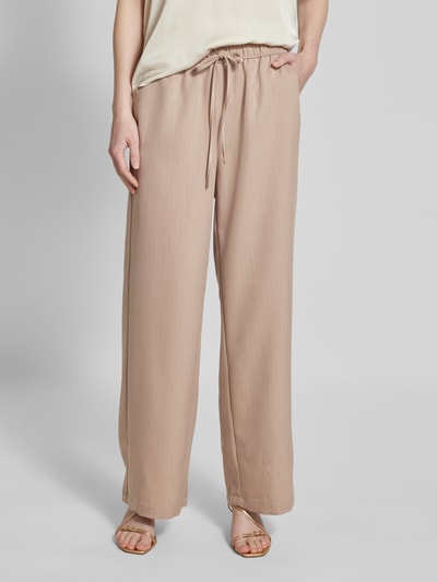 Vila Wide leg stoffen broek met tunnelkoord, model 'WILMA' Beige - 4