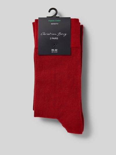 Christian Berg Men Socken mit Label-Print im 2er-Pack Rostrot 3