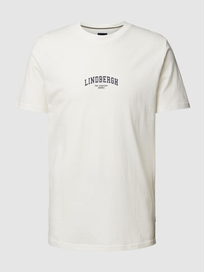 Lindbergh T-Shirt mit Label-Print und Rundhalsausschnitt Offwhite 2