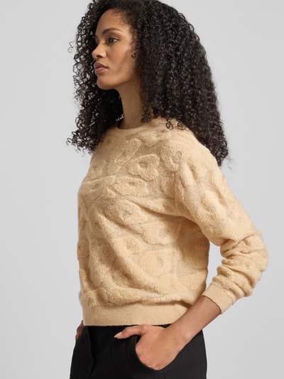 Luisa Cerano Sweter z dzianiny z okrągłym dekoltem Camel 3