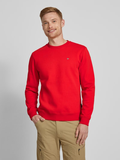 Napapijri Sweatshirt met labelstitching, model 'balis' Rood - 4