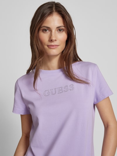 Guess Activewear T-shirt z detalem z logo model ‘BRIANA’ Jasnofioletowy 3