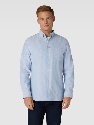 Christian Berg Men Freizeithemd mit Button-Down-Kragen Metallic Blue 4