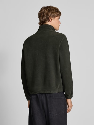 Jack & Jones Fleecepullover met kangoeroezak, model 'SOHO HALFZIP FLEECE' Olijfgroen - 5