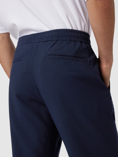 MCNEAL Tapered fit stoffen broek met structuurmotief Marineblauw - 3