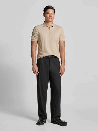 SELECTED HOMME Regular Fit Poloshirt aus Baumwoll-Mix Modell 'FAVE' Beige 1