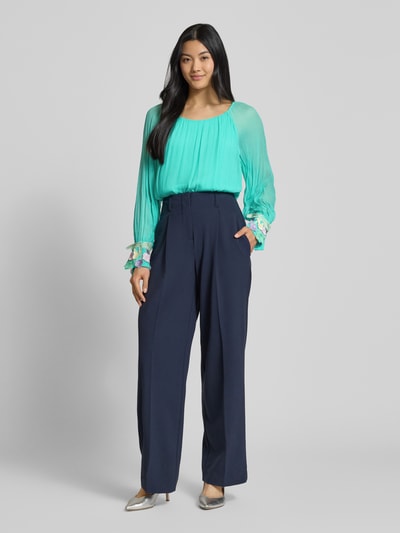 Marc Cain Regular fit blouse met bloemenapplicaties Groen - 1