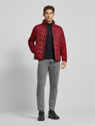 Tom Tailor Regular Fit Funktionsjacke mit Steppnähten Bordeaux 1