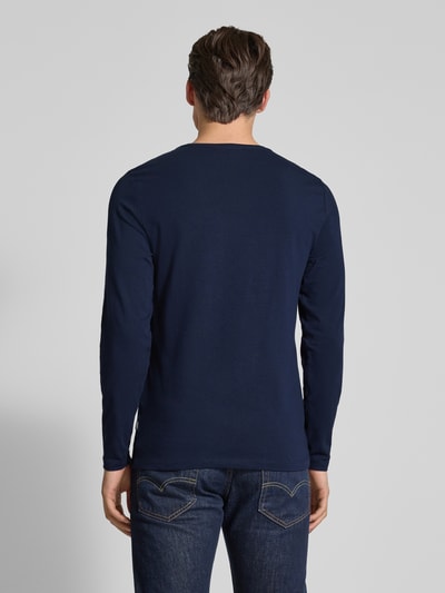 Casual Friday Slim fit shirt met lange mouwen en stretch, model 'Theo'  Marineblauw - 5