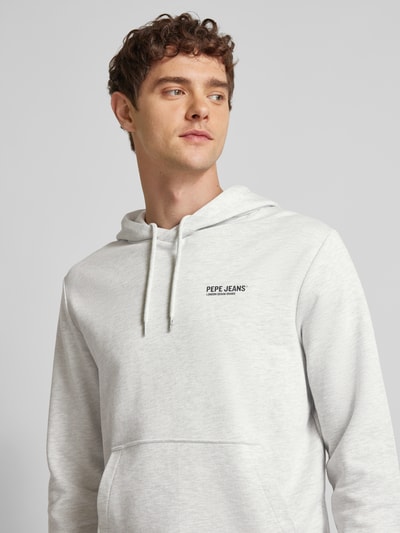 Pepe Jeans Hoodie mit Label-Print Modell 'SAM' Hellgrau 3