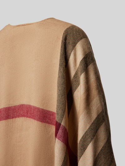 Fraas Poncho met franjes Beige gemêleerd - 2