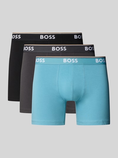 BOSS Regular Fit Trunks aus Baumwoll-Mix im 3er-Pack Hellblau 1