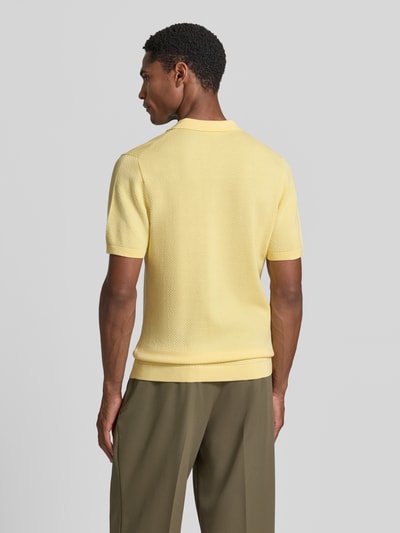 DRYKORN Koszulka polo o kroju slim fit z krótką listwą guzikową model 'TRITON' Żółty 5