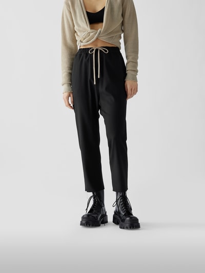 Nili Lotan Wollhose mit Tunnelzug Schwarz 4