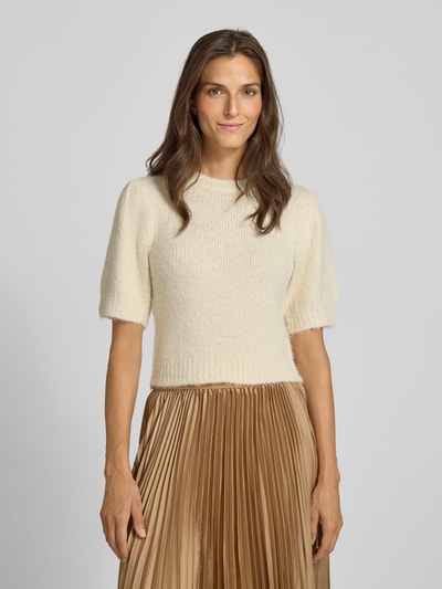 Vero Moda Regular Fit Strickpullover mit Woll-Anteil Modell 'NOVAH' Ecru 4