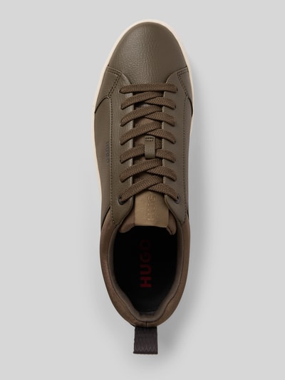 HUGO Low Top Sneaker in Leder-Optik Modell 'MORRIE' Oliv 3