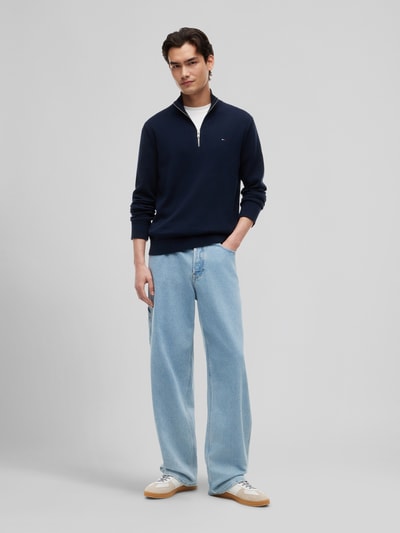 Tommy Jeans Slim Fit Troyer aus reiner Baumwolle Dunkelblau 1