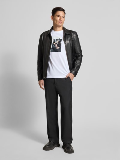 BOSS Orange Slim fit T-shirt van puur katoen, model 'TE_DOBERMANN' Wit - 1