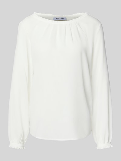 More & More Bluzka z dodatkiem wiskozy i falbanami Złamany biały 2