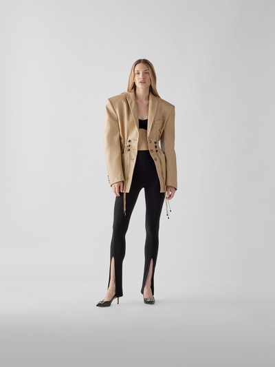 The Mannei Blazer aus Leder Beige 1