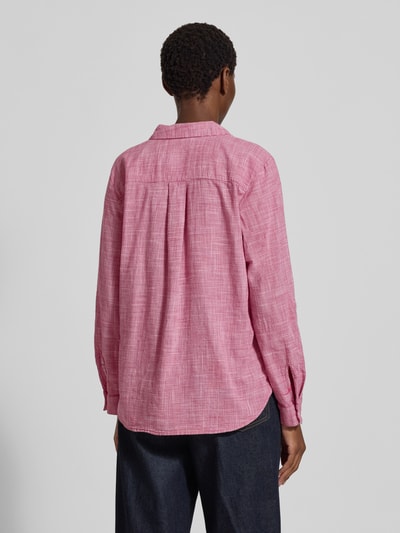 Tom Tailor Regular Fit Hemdbluse aus reiner Baumwolle Pink 5