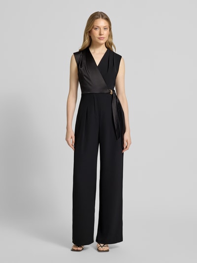 Rinascimento Jumpsuit mit V-Ausschnitt Black 4