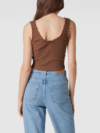 Review Crop Top mit Rüschen-Details Taupe 5