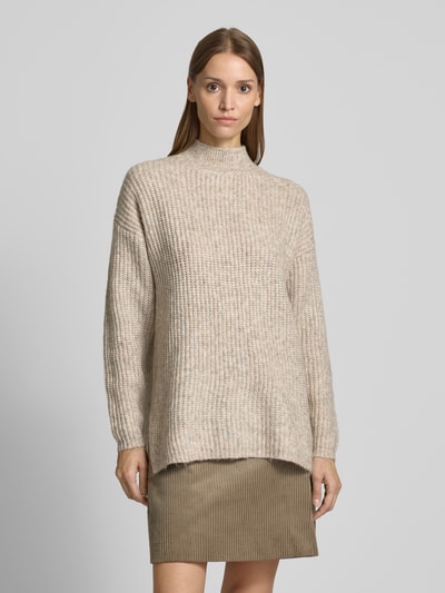 QS Strickpullover mit Stehkragen und Woll-Anteil Beige 4