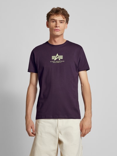 Alpha Industries T-shirt z nadrukiem z logo Śliwkowy 4