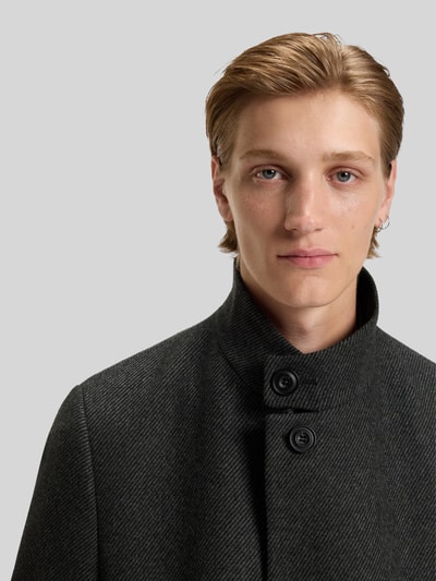 HUGO Regular Fit Wollmantel mit Stehkragen Modell 'MINTRAX2541' Anthrazit Melange 3