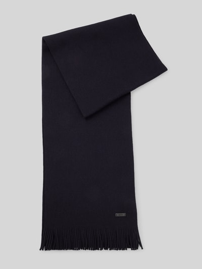 BOSS Sjaal van zuivere scheerwol Donkerblauw - 2