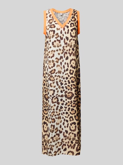 Emily Van den Bergh Midikleid mit V-Ausschnitt Beige 2
