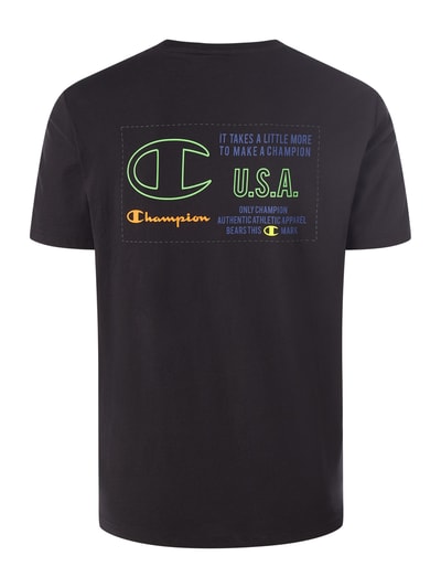 CHAMPION T-Shirt mit Label-Print Schwarz 3