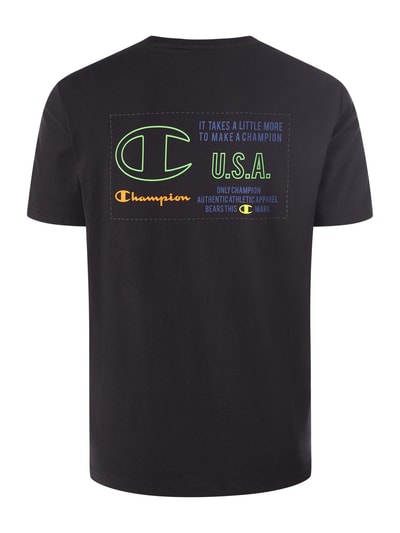 CHAMPION T-Shirt mit Label-Print Black 3