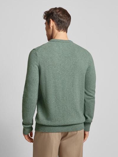 Marc O'Polo Regular fit gebreide pullover van Italiaans gespikkeld tweedgaren Mintgroen - 5