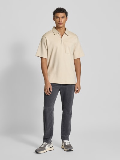 MCNEAL Tapered Fit Cordhose mit Strukturmuster Mittelgrau 1