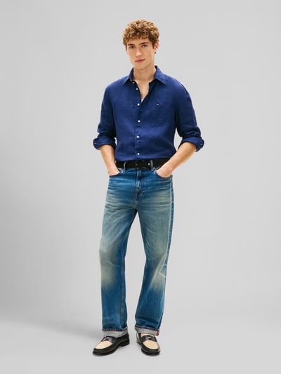 Tommy Hilfiger Regular Fit Freizeithemd aus reinem Leinen Marine 1