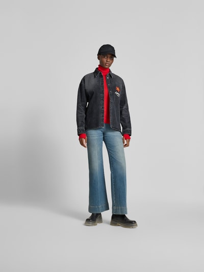Kenzo Jeansbluse mit Knopfleiste Dunkelgrau 1