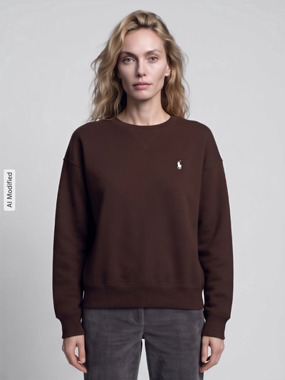 Polo Ralph Lauren Sweatshirt mit Logo-Stickerei Metallic Braun 4