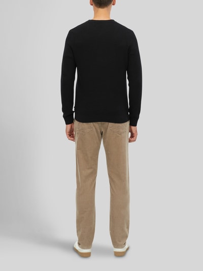 s.Oliver RED LABEL Pullover met structuurbrei-look van pure katoen Zwart - 4